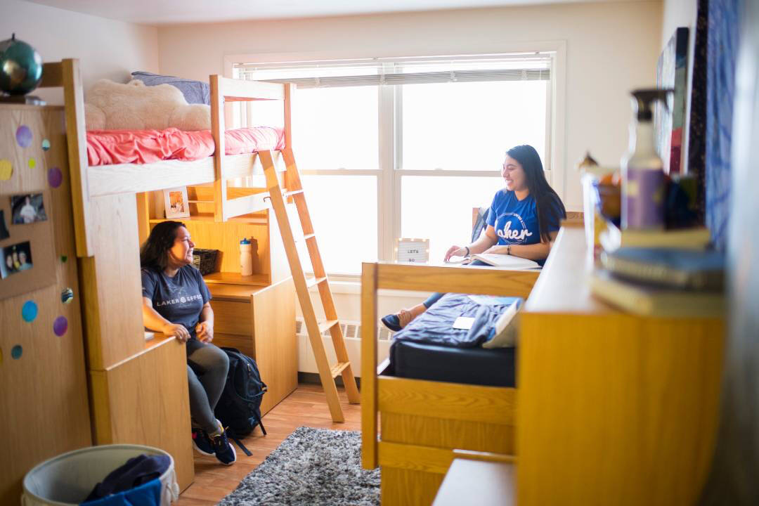 Roommates talk in a Suite Style unit